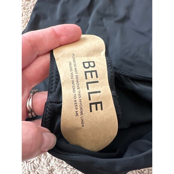 Free People NWT Belle The Label Black Deep V One Piece Swimsuit Size L - Picture 6 of 10